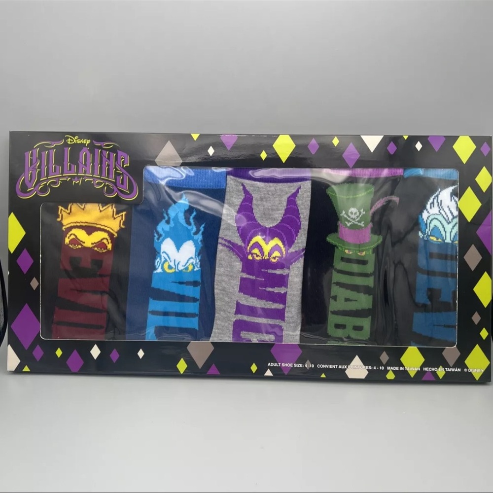 NEW Disney Parks Exclusive VILLAINS SOCK SET 5 PAIRS Adults One Size Fits Most